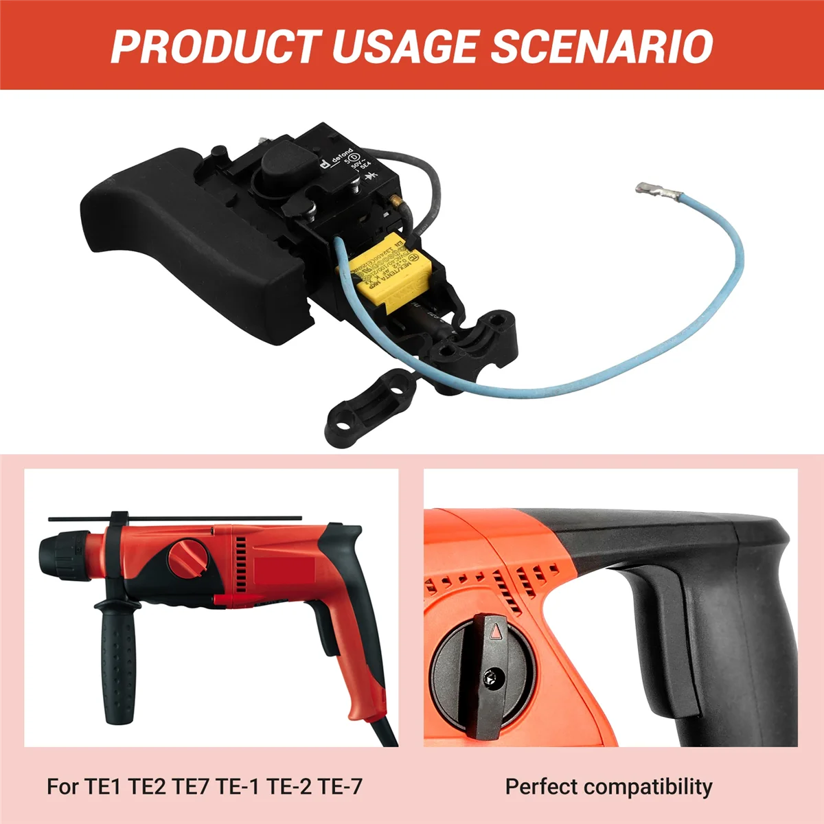Switch Trigger Speed Controller Replacement for Hilti TE1 TE2 TE7 TE-1 TE-2 TE-7 Drill Rotatory Hammer Spare Parts