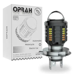 1PC H4 H6 BA20D LED Motorcycle Light Bulb LED Fisheye Lens Dual Color White Yellow CSP Chip Motorbike Headlight Scooter Fog Lamp