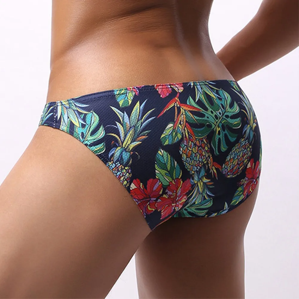 Comfortable Sports Men Printed Breathable Mesh Underwear Casual Briefs Bulge Pouch Man's Lingerie Panties
