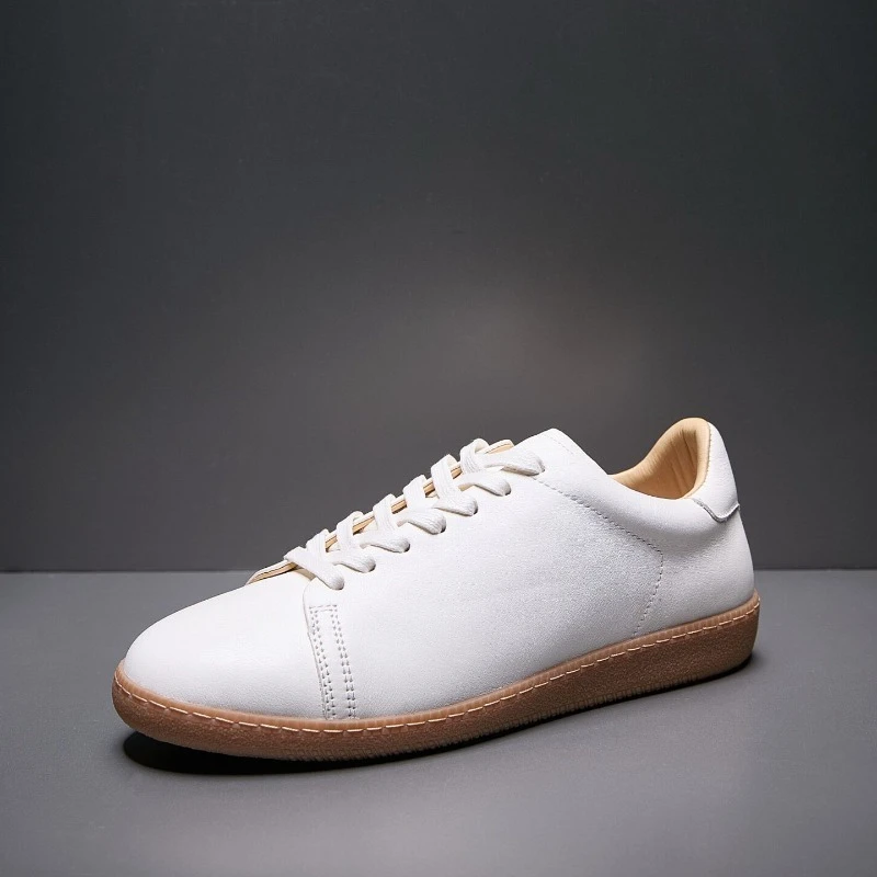European Luxury Genuine Leather Thick Bottom Training Shoes Men's Fashion Thick Bottom Flat Work Casual Leather Shoes Male