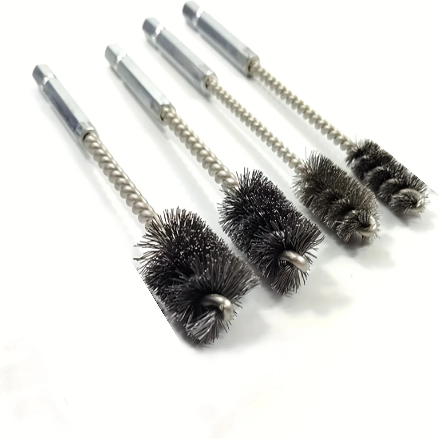 Stainless Steel Wire Brush,Hex Shank for Power Drill Impact Driver - For cleaning and rust removal inside of objects Ports,Tubes