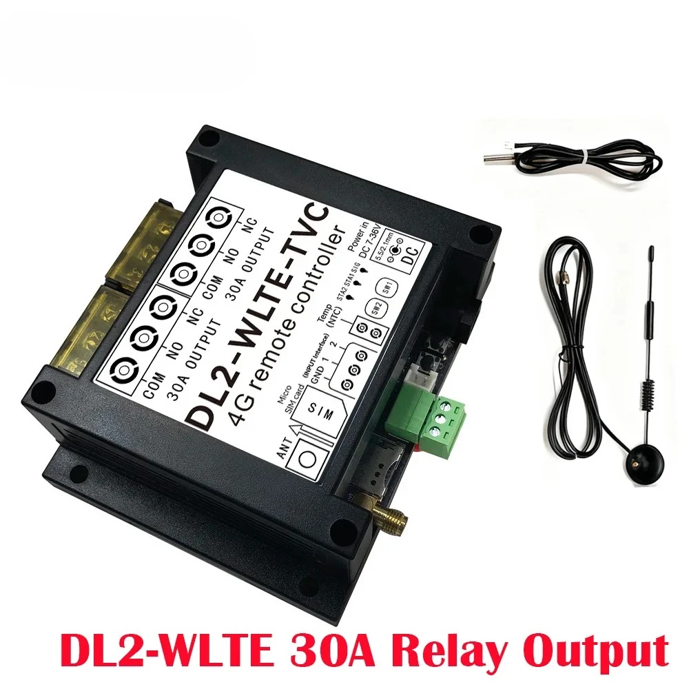 Smart Controller 4G LTE DL2-WLTE-T&TVC 2 CH APP Remote Control 30A Port Relay Output Relay Switch Power Failure Alarm Optional