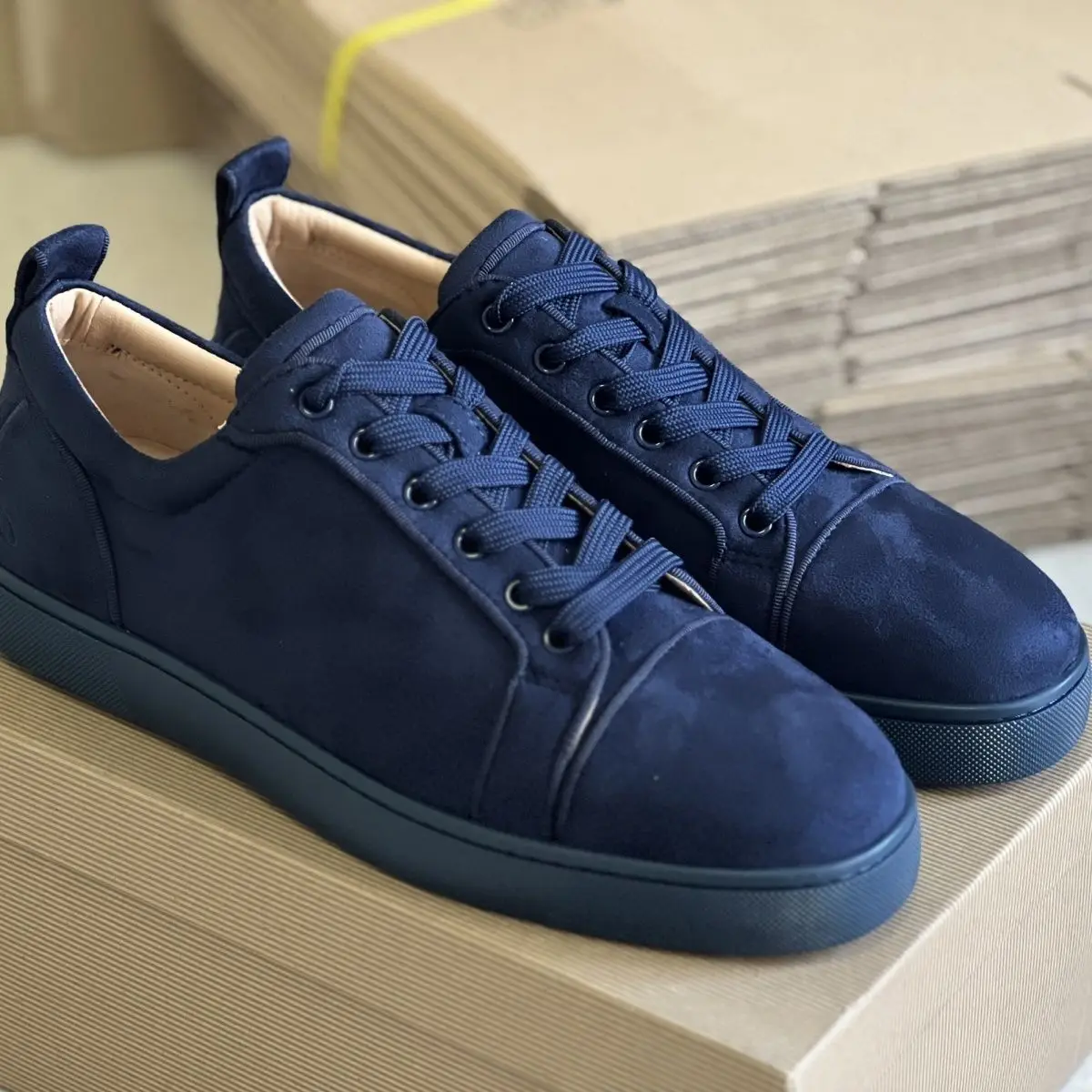 2025 New Men's Fashion Low-cut Blue Casual Shoes High Street Men's Increased Lace-up Round-headed Casual Shoes Red Shoes