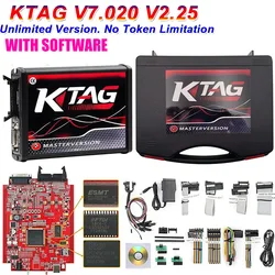 2024 Kess V5.017 2.80 Ksuit V2 KTAG 7.020 2.25 4 LED ECU Master Unlimited Online KESS Car TrucK ECU Chip Tool OBD2 Repair Kit