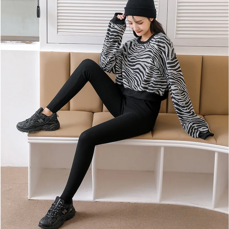 Winter Plush Up Warm Leggings Women Lamb Cashmere Leggings with Pocket High Waist Slim Elastic Tights Thick Wool Thermal Pants