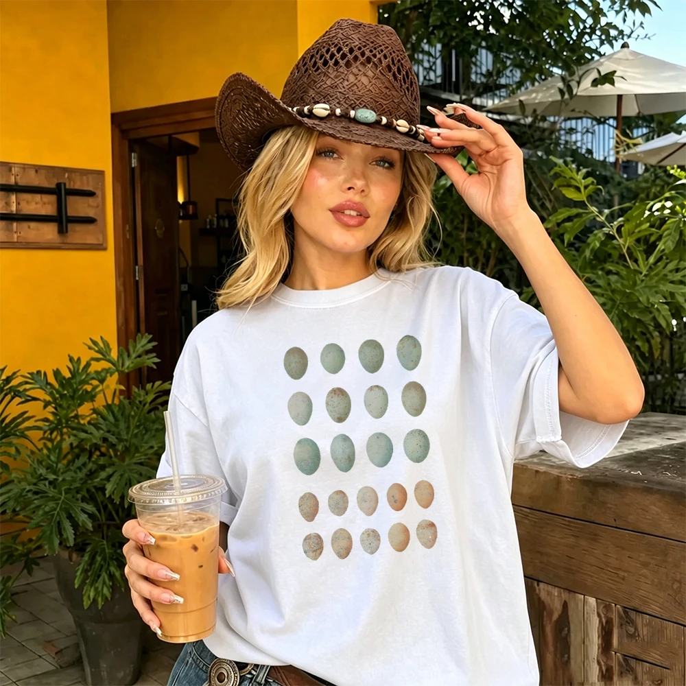 Vintage Bird Egg T-Shirt Antique Oology Chart Unisex Tee Naturalist Study Shirt Cottagecore Nature Tee Birding Science Gift