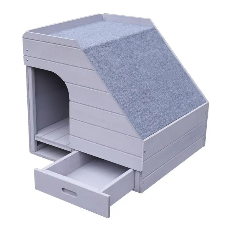 Stray cat litter outdoor rainproof waterproof winter cold warm wooden and dog indoor kennel house litter box