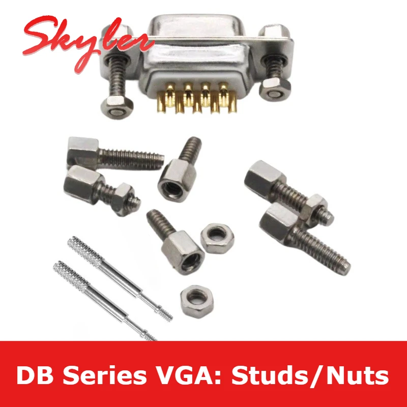 10pcs Set Hexagonal Copper Column Screw for DB 9 15 25 37 RS232 VGA DB Copper Column COM Serial Copper Stud Screw Nut Connector