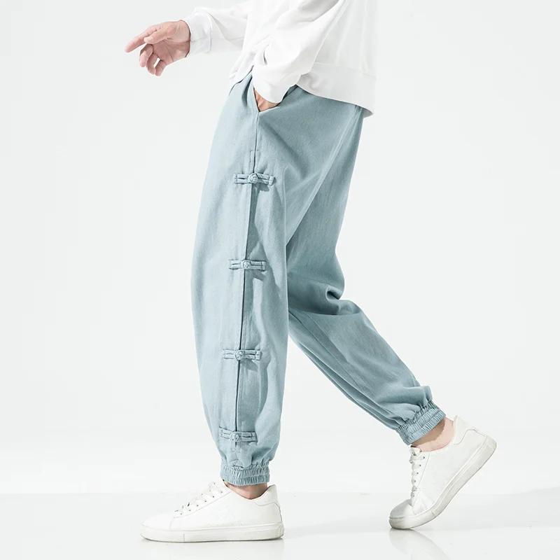 Chinese Style Loose Plus Size Jeans Men Clothing Harajuku Denim Casual Harem Pants Fashion Jogging Pants Oversized Joggers