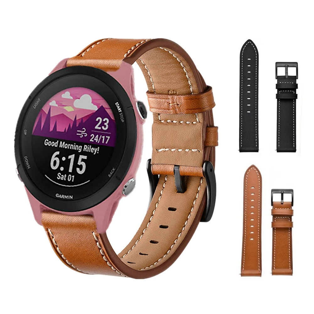 

Кожаный ремешок для Garmin Forerunner 265 255, сменный музыкальный ремешок для часов Garmin Venu Sq 2 Approach S40 S42, аксессуары