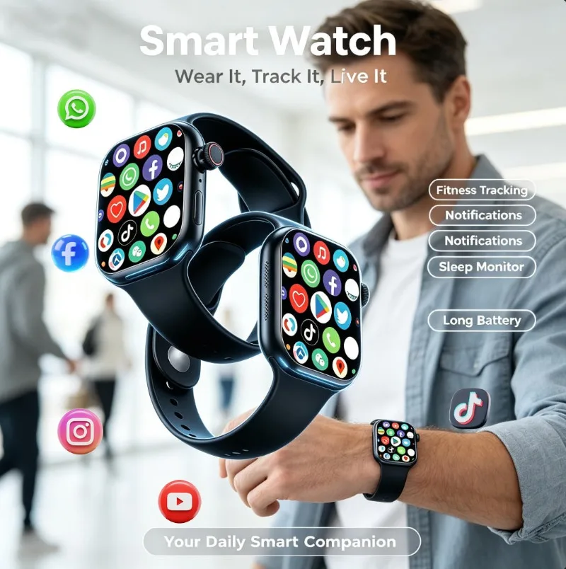 Unisex Smart Watch with Translation Function Bluetooth Call Outdoor Sports Earphone Life Waterproof UV‑Resistant Wrist Watch