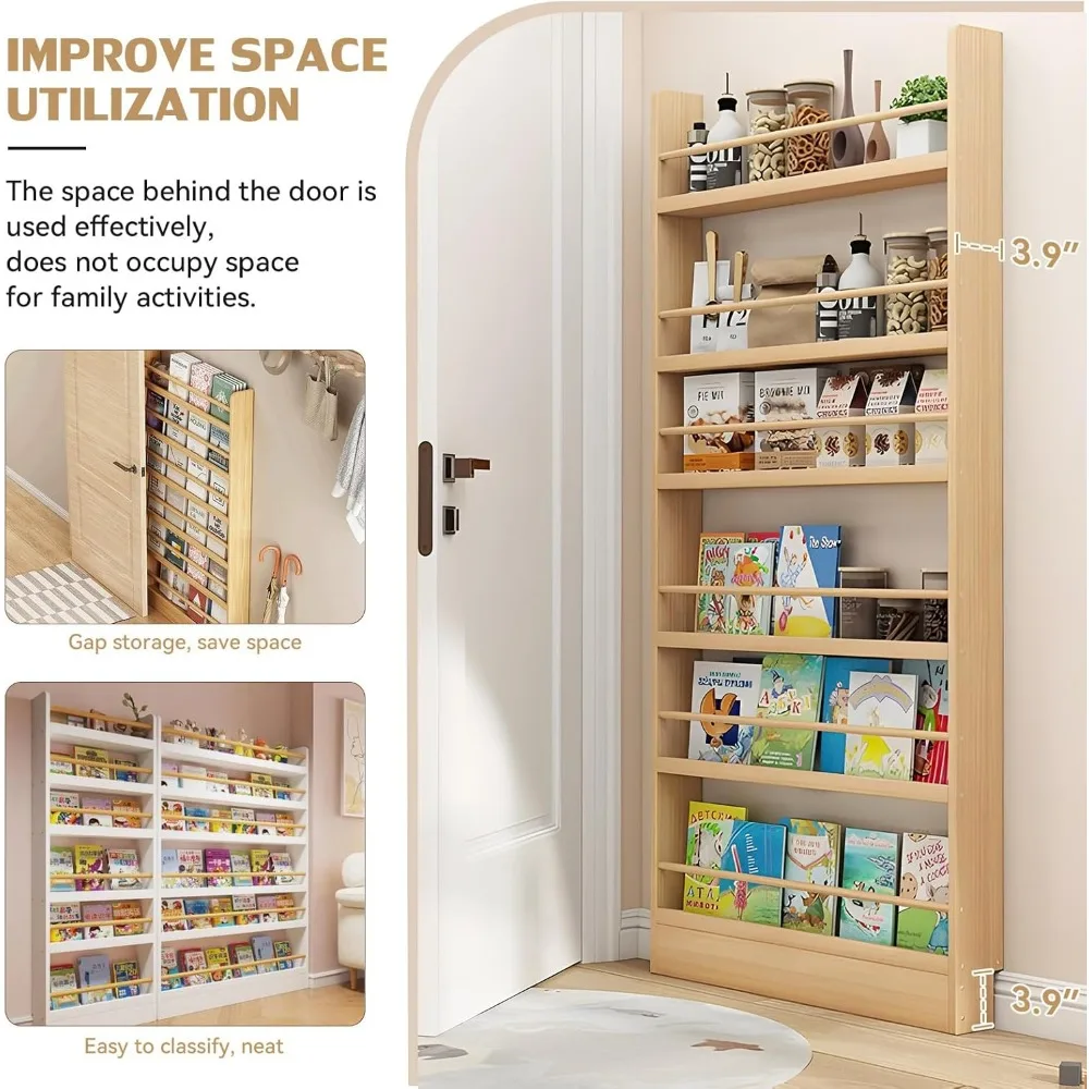 libreria per bambini compatta a parete a 5 livelli: design salvaspazio e antiribaltamento