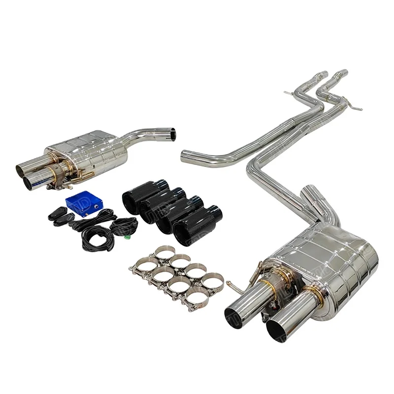 

Выхлопная система JTLD SS304 Catback Mid Tail Pipe для AUDI S5 B8, нержавеющая сталь, модифицированный глушитель с вакуумным клапаном