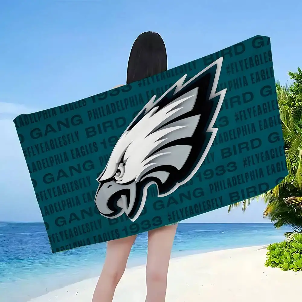 Toalla de playa con estampado de microfibra de P-Philadelphia E-Eagles, toalla suave absorbente para escalada en montaña, yoga, playa, natación, correr
