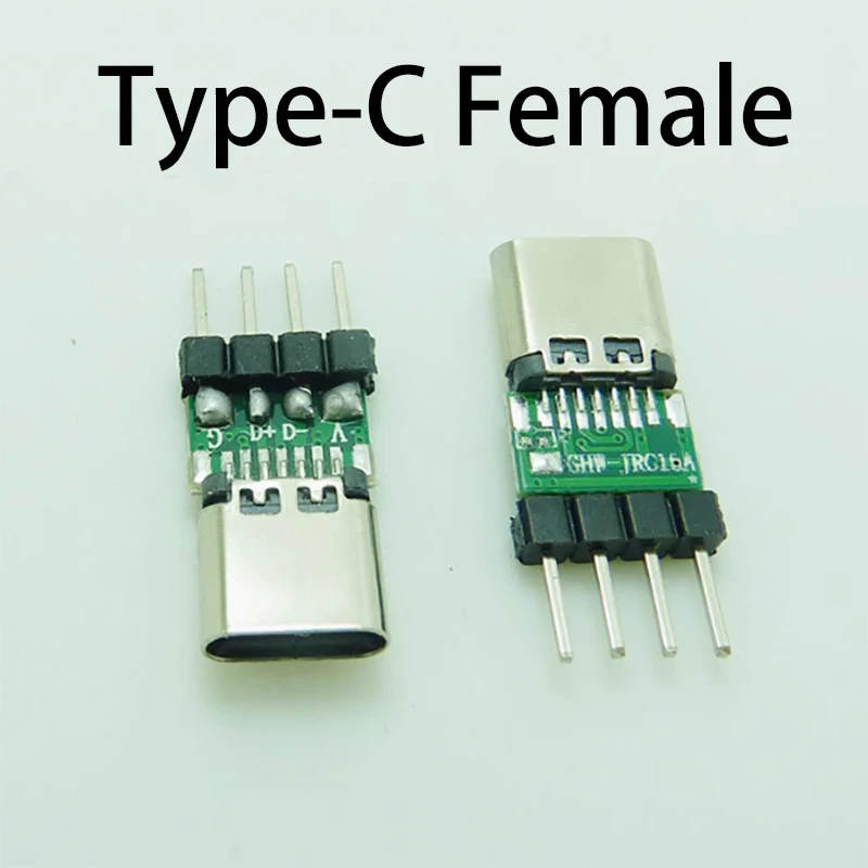 1PCS Type-C Female Plug Double-Sided Plug Mobile Phone Plug USB Female Socket With PCB Board Adapter Converter