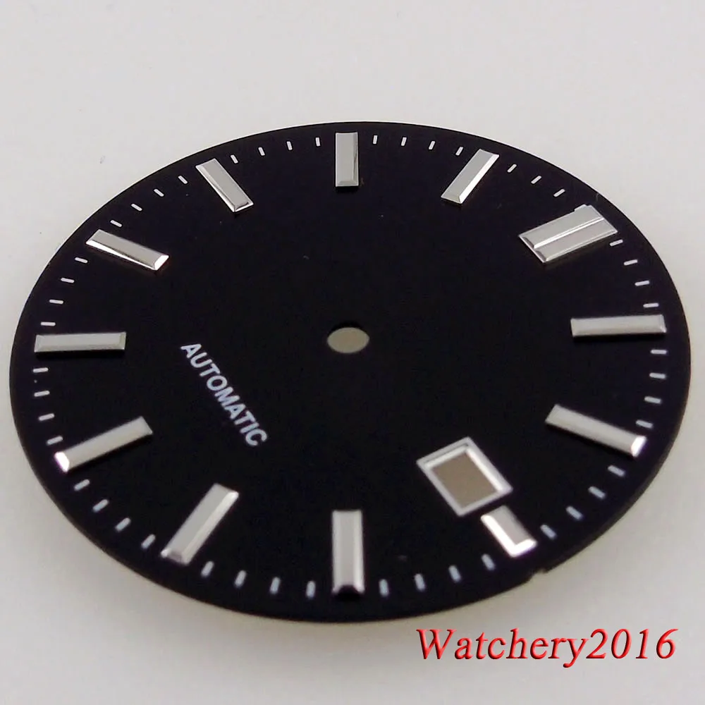 Fit NH35 NH36 Automatic Mens watch Accessories Watch Part Tandorio 33.5MM Sky Blue Pink Black Folds Watch Dial Date Window