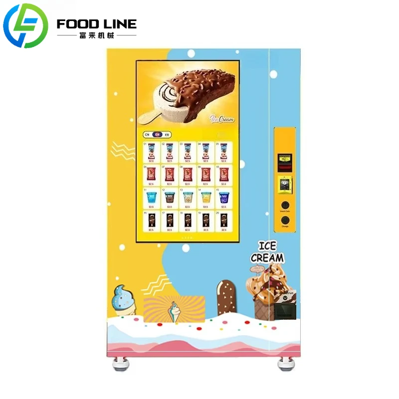 Customized 24 Hour Self-Service Refrigerated Locker Vending Machine for Ice Cream Frozen Food with Touchscreen Remote Monitoring