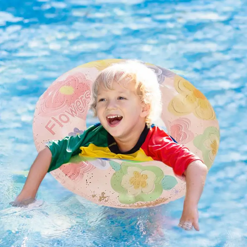 Inflatable Swimming Circle Floating Kid's Summer Sequin Swimming Ring Highly Waterproof Water Fun Toy For Home Pools Outdoor