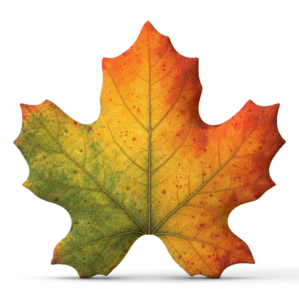 Autumn Maple Leaf Plush Pillow Thanksgiving Throw Cushion Irregular Stuffed Fall Harvest Seasonal Home Decor Sofa Accent Gift