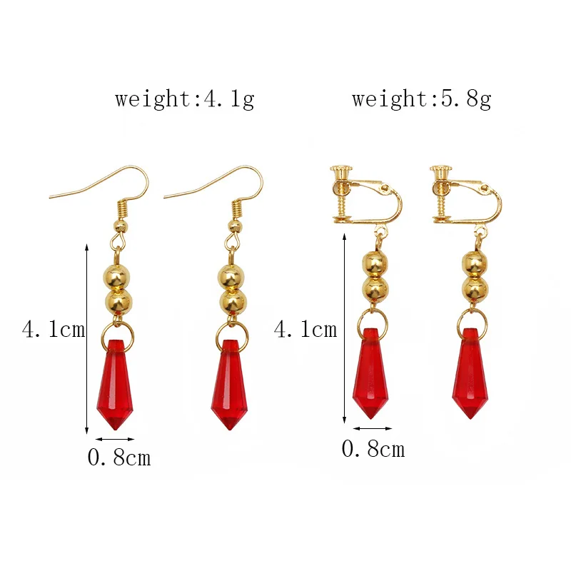 Game Genshin Impact Tartaglia Earrings Anime Jewelry Cosplay Genshin Childe Earring Fashion Accessories Crystal Drop Earrings