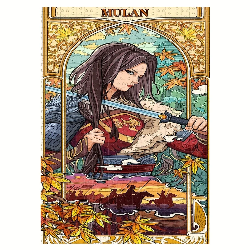 

1000 шт. головоломка Мулан-сцена боевых искусств с Мулан, дизайн китайского воина, большие головоломки для взрослых и семьи