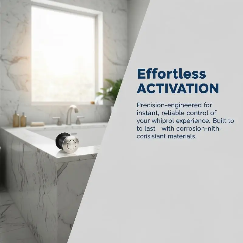 Pneumatic Switch Massage Bathtub Starter Accessories Stainless Steel Button Extended Air Switch For Kitchen Waste Disposer