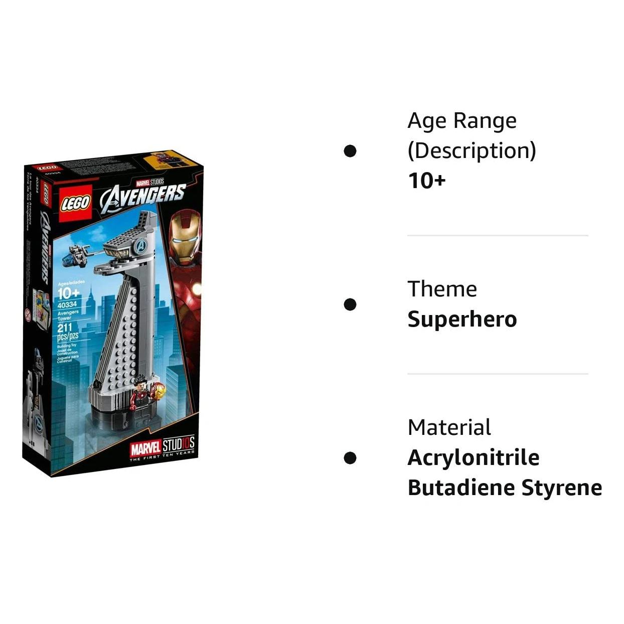 Lego Avengers Tower 40334 Building Kit for Children\'s Kids Birthday Christmas New Year Gift (211 Pieces)