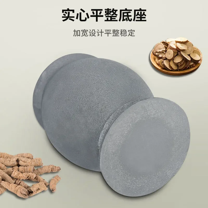 Cast Iron Mortar and Pestle Set Heavy Duty Spice Grinder Manual Herb Crusher Kitchen Tool for Garlic Pepper Grinding Nested