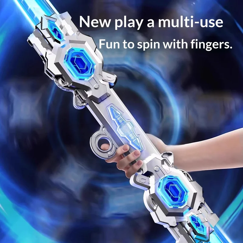 Dubbelzijdig intrekbaar laserszwaard, 24 kleuren wisselend, 4 uur lange batterijduur, inductief geluidseffect, oplichtend kinderspeelgoedzwaard