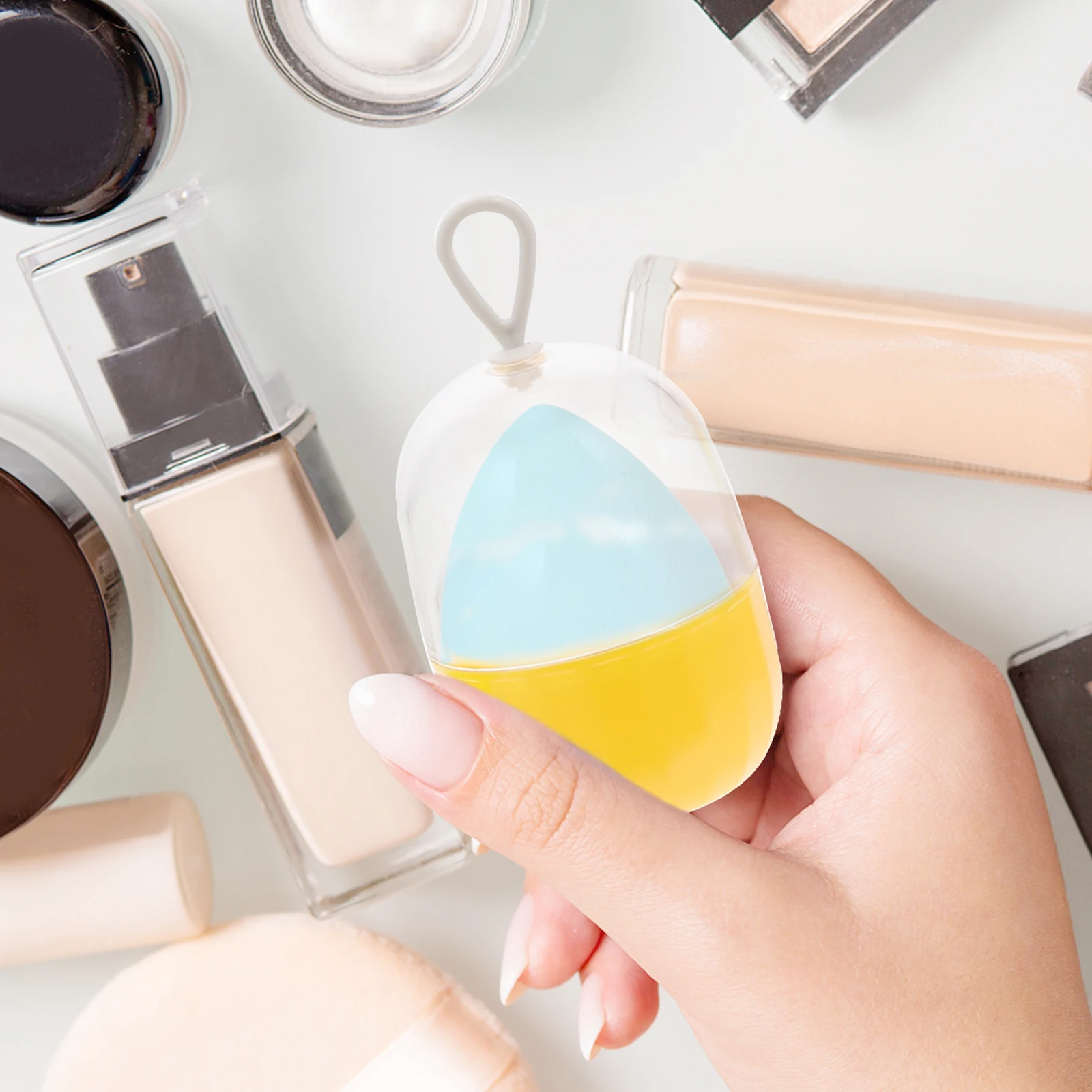 8-delige doos Box Sponscontainer Draagbare stofmake-up Make-up Supply Beauty Eiercontainer Blender Cases Proof ganizer Accessoires