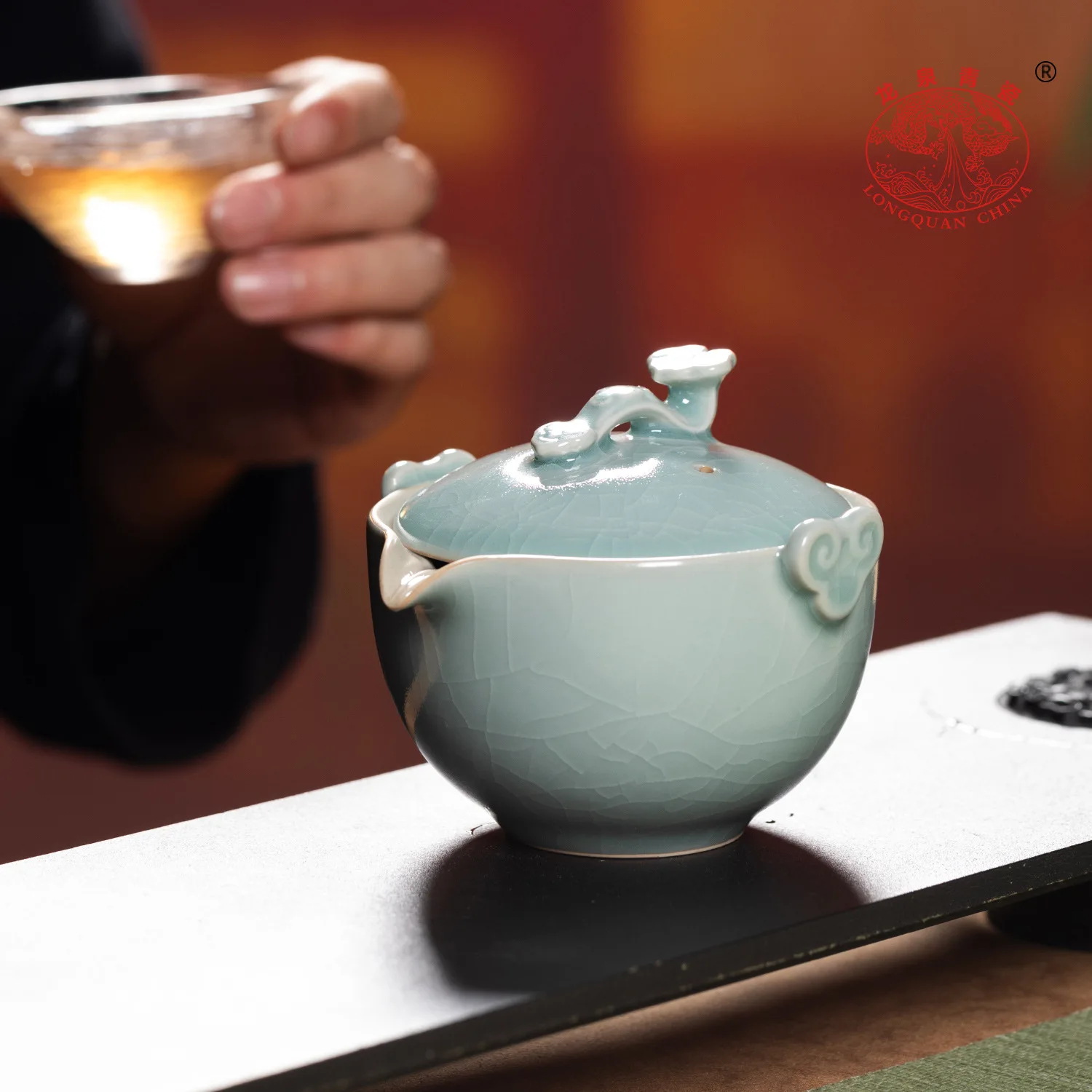Ru Ware Pot Tureen Single High-Grade Teapot Anti-Scald Tea Bowl with Cover Strain Household Ru-Porcelain Set