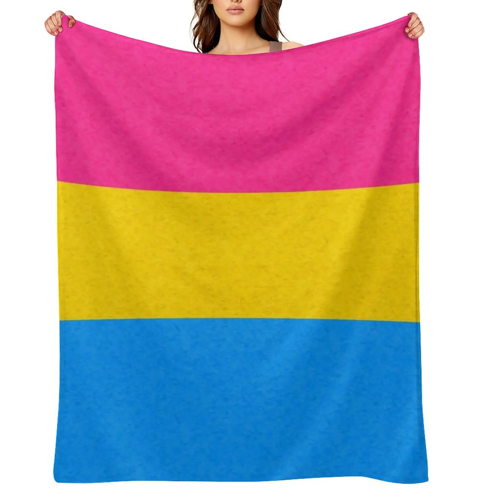 

Pansexual Pride Flag Colored Background Throw Blanket decorative Thin Picnic Multi-Purpose Blankets