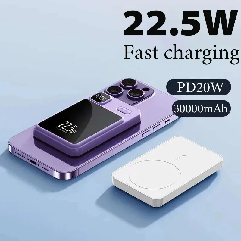 Power Bank 50000mAh Magnetic Wireless Charger Magnetic Ring for iPhone14 13 12  Xiaomi 22.5W Fast Charging Power Bank