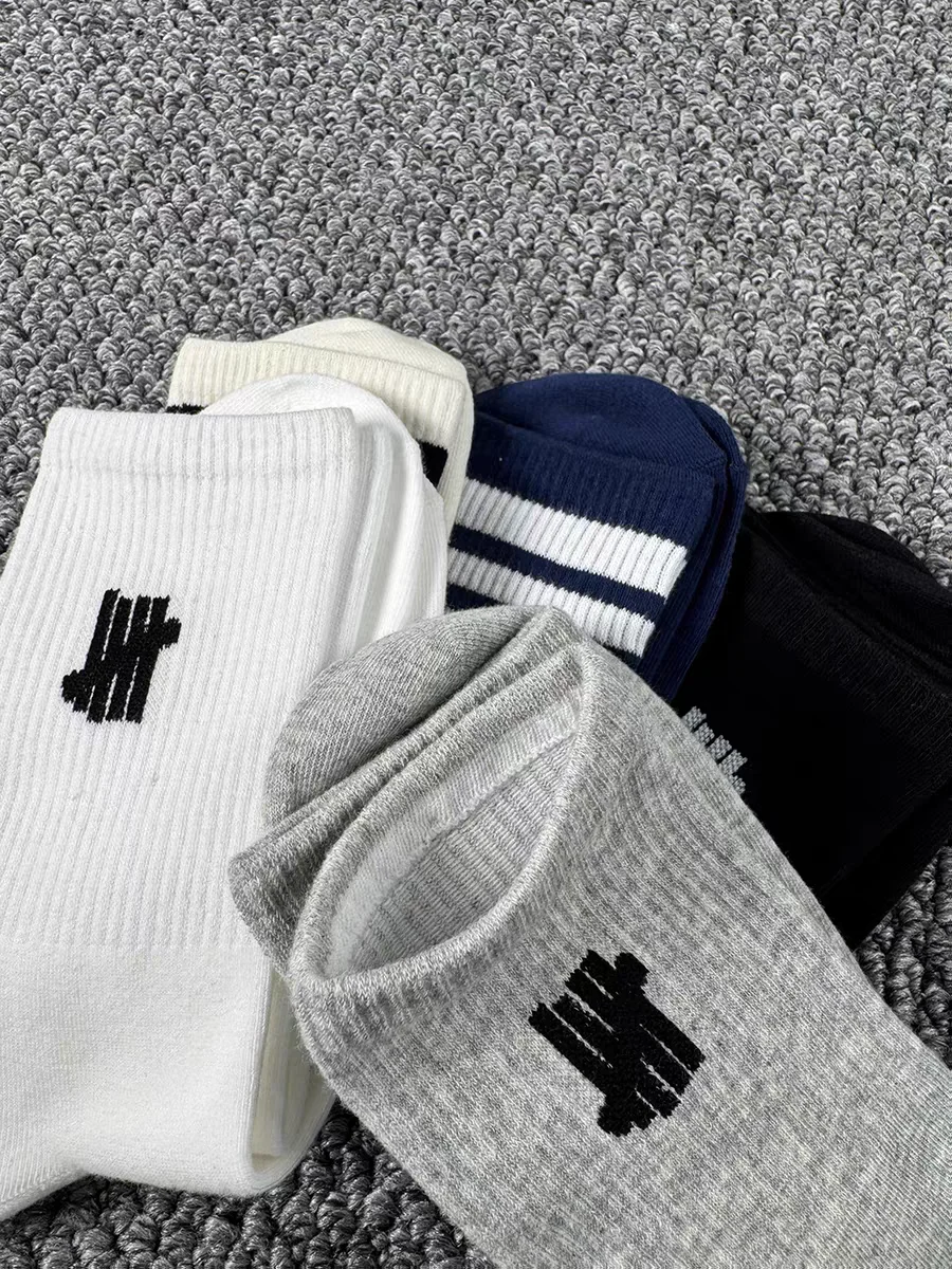 5ストライプ UND オールシーズン メンズ＆レディース ミッドカーフ 無地 多用途 コットン カレッジスタイル 通気性と吸汗性