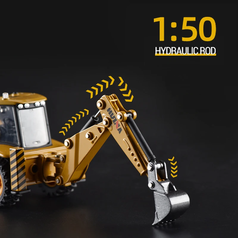 1:50 HUINA Excavator Digger Tractor Shovel Model Diecast Construction Vehicl Truck For Children Boy Birthday Gift Toys