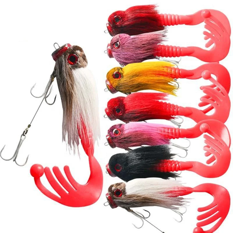 

80g 30cm New Fishing Artificial Lure Deer Hair Big Mouse Lure Resin Bait Trout Pike Fishing Lure