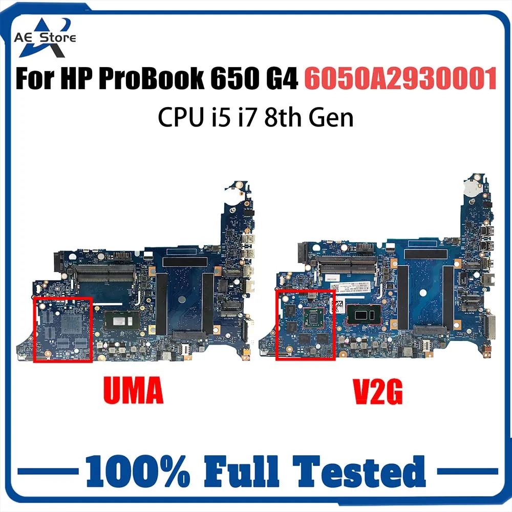 

Mainboard For HP 650 G4 Laptop Motherboard 6050A2930001 L27307-601 L24851-601 i5 i7 8th Gen CPU Full Tested