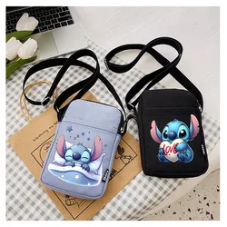 Disney Lilo & Stitch Women Shoulder Bag Crossbody BagsCanvas Small Female Bag Students Single Shoulder Mobile Phone Bags Handbag