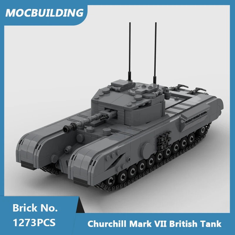 MOC Building Blocks Churchill Mark VII Tank Model Creative Military DIY Assembled Bricks Collection Toys Xmas Gifts 1273PCS