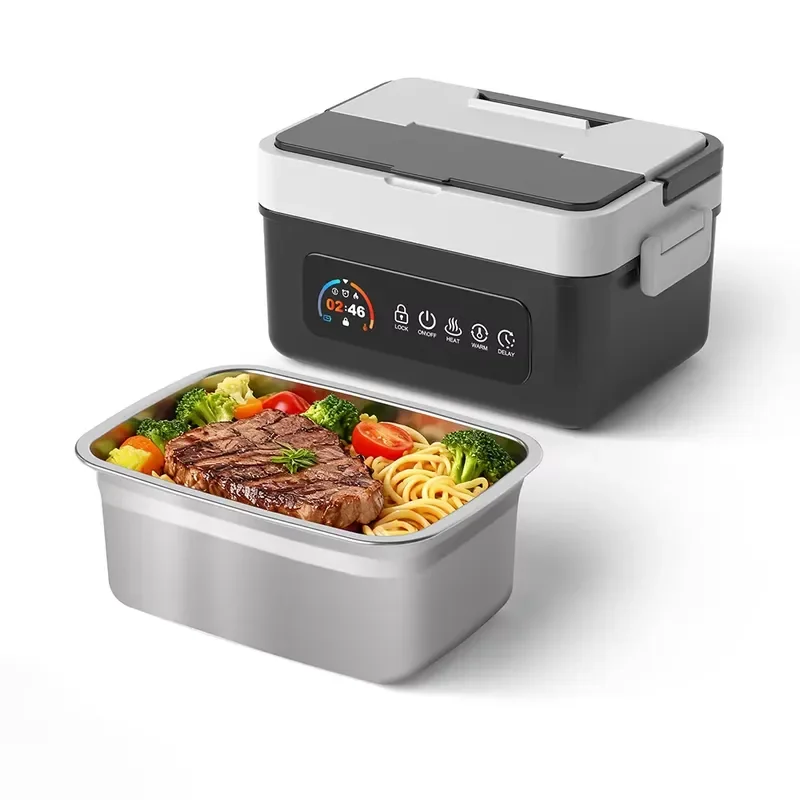 Electric Heating Lunch Box 6.3 Cups Large Capacity Smart Anti Loss Design Visual Control Portable Food Warmer Cooler for