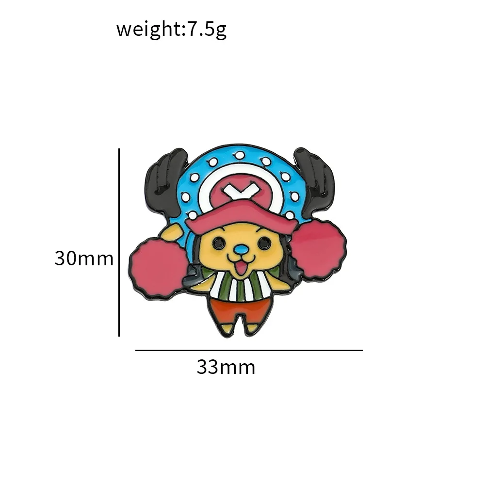 One Piece kartun bros Anime tokoh aksi Luffy Zoro Sanji pin ransel Enamel perhiasan lucu pin hadiah ulang tahun anak-anak