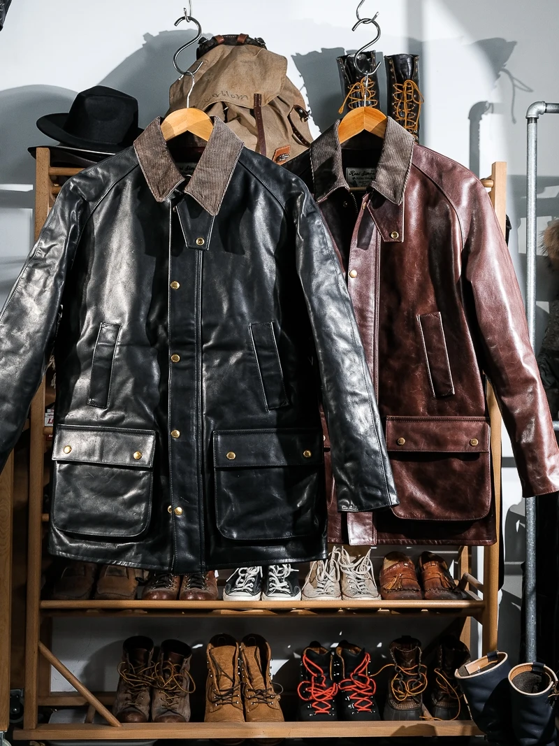 

Real Simons British Style Oil Wax Leather Jacket Upgraded Version Hunting Coat Vintage Retro Fashion Urban Youth Casual Coat