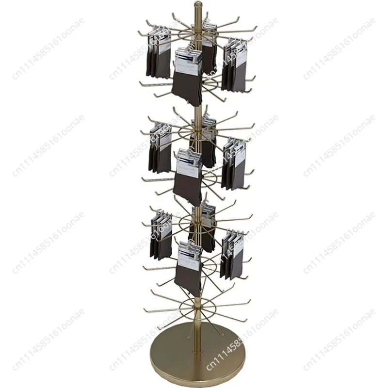 40 * 160/180 cm all-metal rotating key ring display stand, with hook, retail store accessories socks rotating display stand