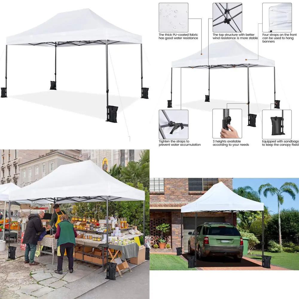 

Сверхмощная палатка с навесом быстрого прикрытия 10x15 для использования на открытом воздухе с регулируемым навесом и сумкой на колесиках, коммерческого класса для мероприятий и Sal