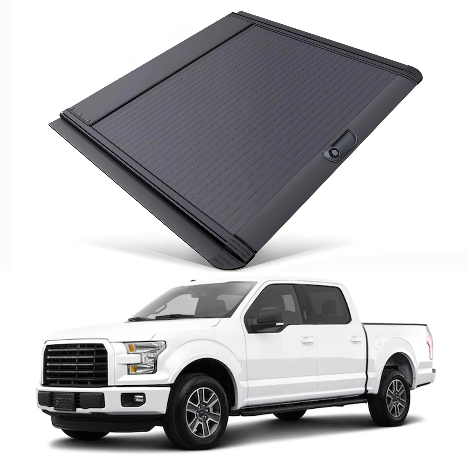 Hard Aluminium Retractable Roller Lid Roll up Tonneau Cover Waterproof Trunk Rear Ford F150