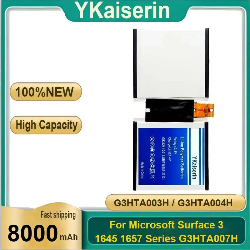 

Аккумулятор мобильного телефона G3HTA003H G3HTA004H 8000 мАч для Microsoft Surface 3 1645 1657 серии планшетный ПК G3HTA007H