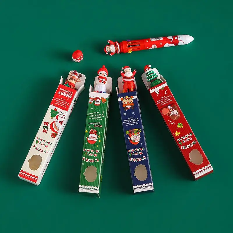 

2Boxs Cute Cartoon Ten Color Ballpoint Pen Creative Color Hand Account Press Pen Student Christmas Stationery Supplies Gifts