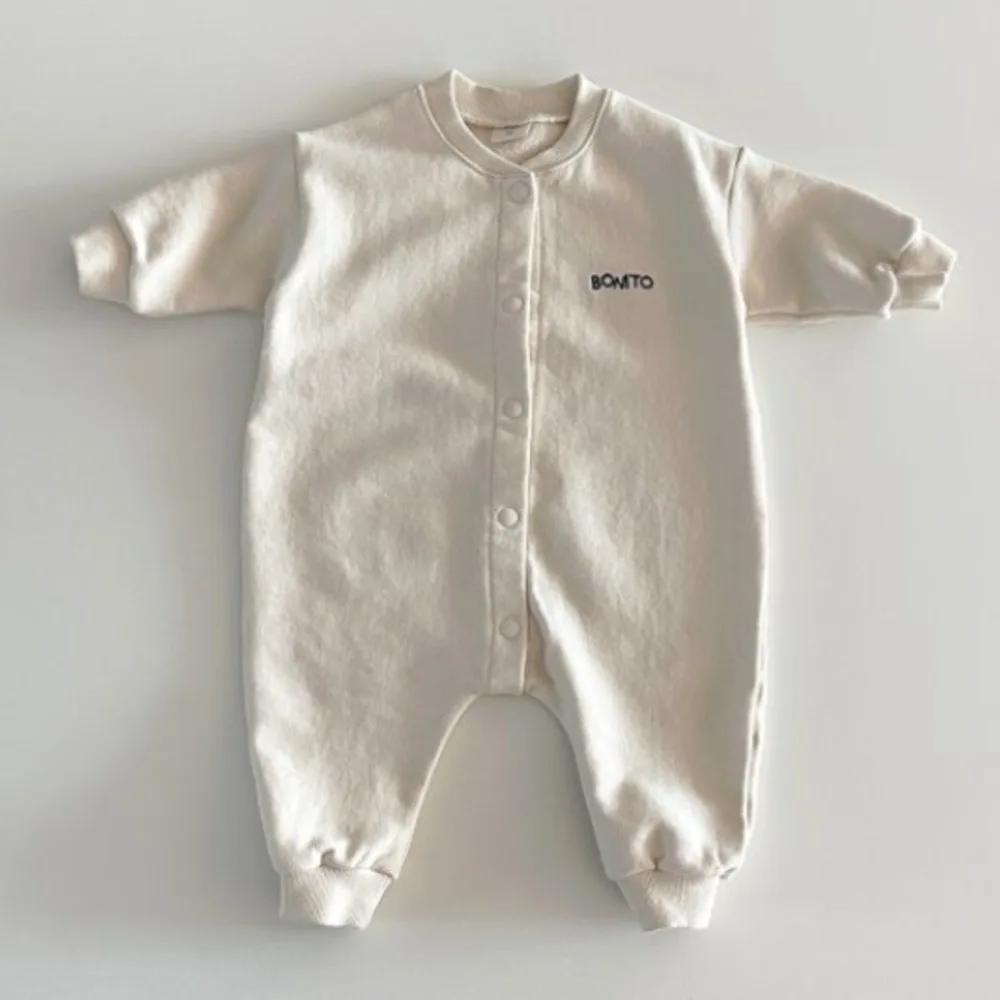 2024 Spring New Baby Long Sleeve Romper Newborn Infant Letter Casual Jumpsuit Cotton Toddler Boy Girl Versatile Clothes 0-24M