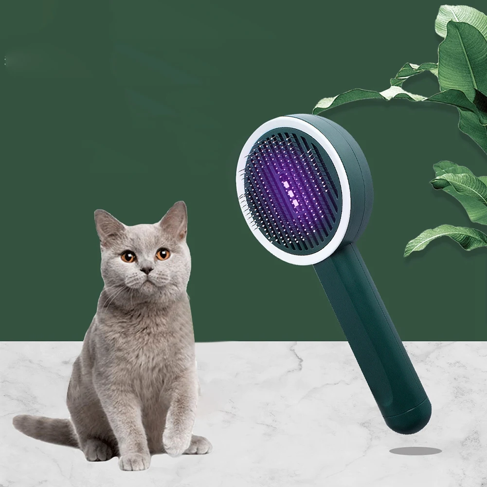 MLGB-Pet Dog Brush UV Pet Hair Remover Insect Removal Cat Brush To Floating Hair Massage Grooming Brush
