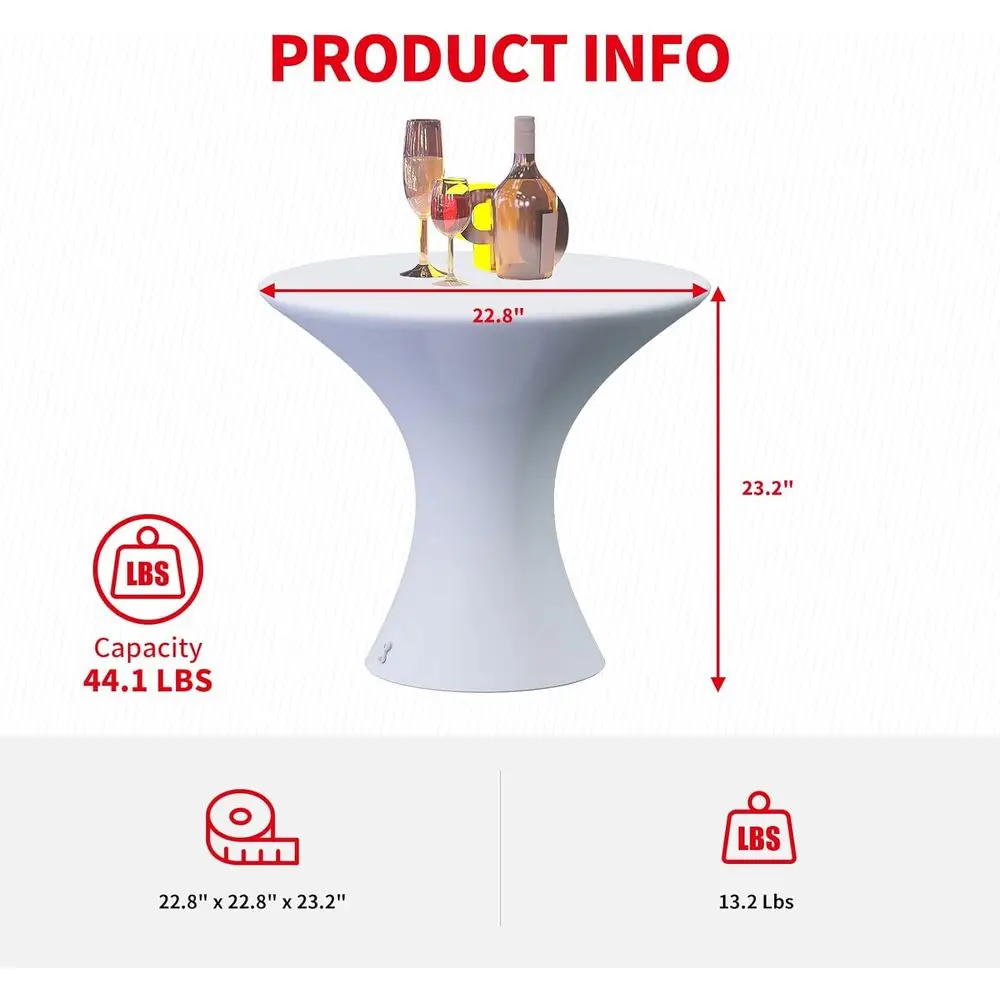 23 طاولة بار LED مع جهاز تحكم عن بعد، تغيير لون RGB، قابلة لإعادة الشحن ومقاومة للماء للاستخدام الداخلي والخارجي #3
